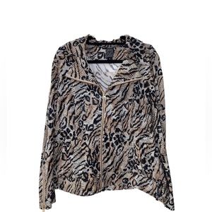 Clara SUN WOO ANIMAL PRINT SEQUINED JACKET - SIZE 1X